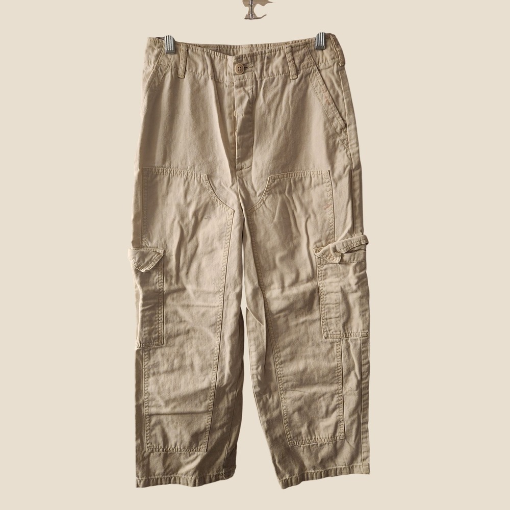 Y2KStyle Thrashed/Distressed Cargo Pants Button Fly Baggy Size 2 90s Style